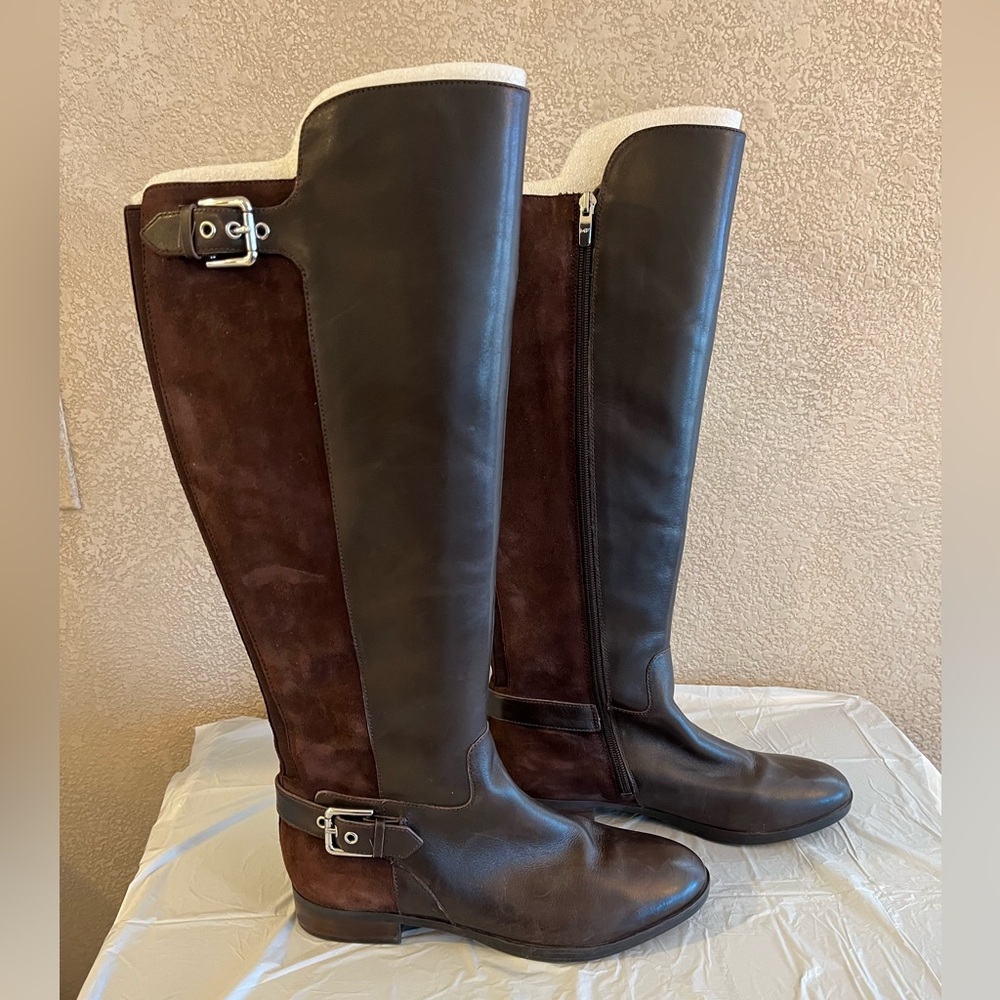 Marc Fisher Brown Wide Calf Boots